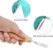 set 2 herramientas para cuero para recortar bordes ajustable para pliegue amngos madera 1