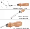 set 2 herramientas para cuero para recortar bordes ajustable para pliegue amngos madera 2
