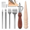 set 11 herramientas para trabajar cuero para coser perforar cortar 0