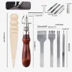 set 11 herramientas para trabajar cuero para coser perforar cortar 1