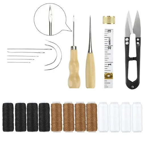 set herramientas para cuero encuadernacion conjunto 24 elementos 0