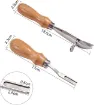 set 2 herramientas para cuero para recortar bordes ajustable para pliegue amngos madera 3