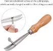 set 2 herramientas para cuero para recortar bordes ajustable para pliegue amngos madera 5