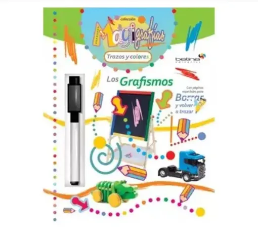 libro actividades infantil magigrafias trazos colores marcador tinta borrable tapa grafismos 0