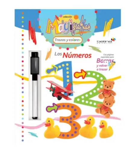 libro actividades infantil magigrafias trazos colores marcador tinta borrable tapa numeros 0
