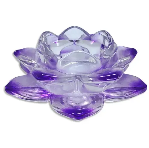 candelabro portavela vidrio forma flor loto medida 115x50mms color 0