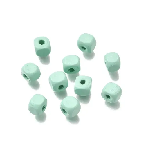 cuentas madera cubo 6mms pintadas x1000 unidades color celeste pastel 0