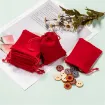 bolsa terciopelo 9x7cms x10 unidades color rojo 4