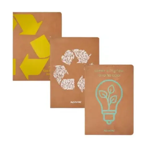 libreta eco friendly mooving 20x14cm x32 hojas rayadas varias tapas 0