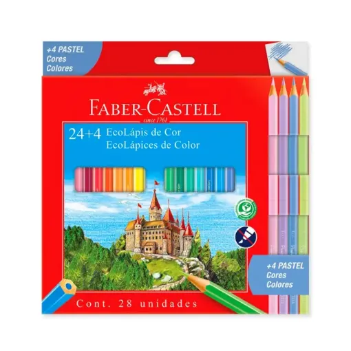 eco lapices color x28 faber castell ecopencils caja 24 unidades mas 4 pastel 0