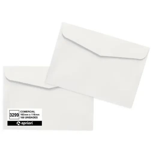 sobre carta blanco 70grs 3299 medida 11 4x16 2cms x100 unidades 0