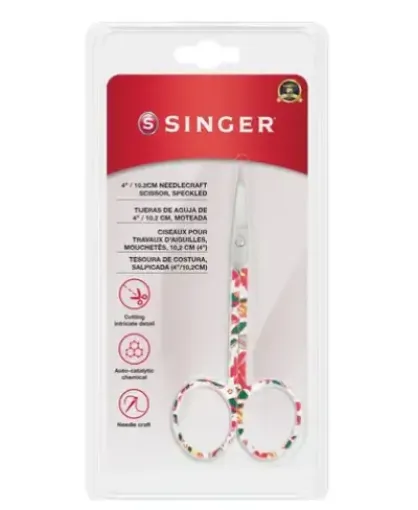 tijera costura singer medida 10 2cms motivo floral 0