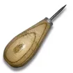 lesna nacional acero para talabarteria mango madera anatomico 10cms punta redonda 0