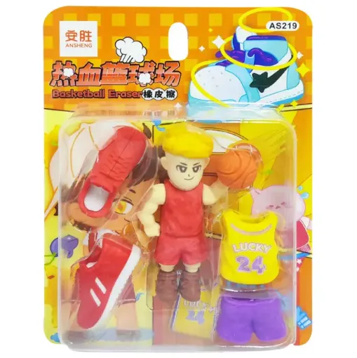 set 6 gomas borrar infantiles formas modelo basketball x6 0