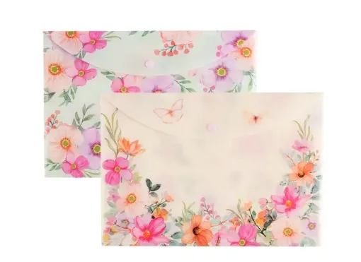 sobre portadocumentos pvc cierre zip mooving medida a4 32x23cms tapa garden 0