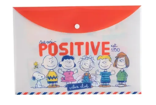 sobre portadocumentos pvc boton mooving medida a4 32x23cms tapa snoopy 0