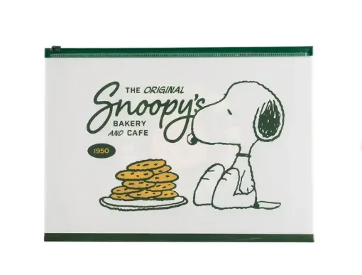 sobre portadocumentos pvc cierre zip mooving medida a4 32x23cms tapa snoopy 0