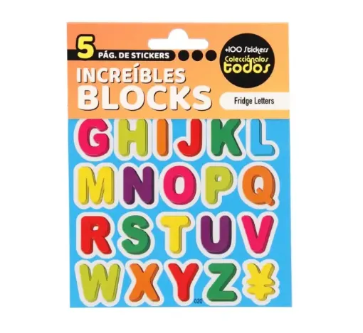 block 5 hojas stickers adhesivos 13x10cms motivo numeros nevera 0