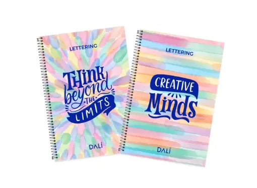 cuaderno libreta para lettering papel punteado medida a5 21x14cms x70 hojas varias tapas 0