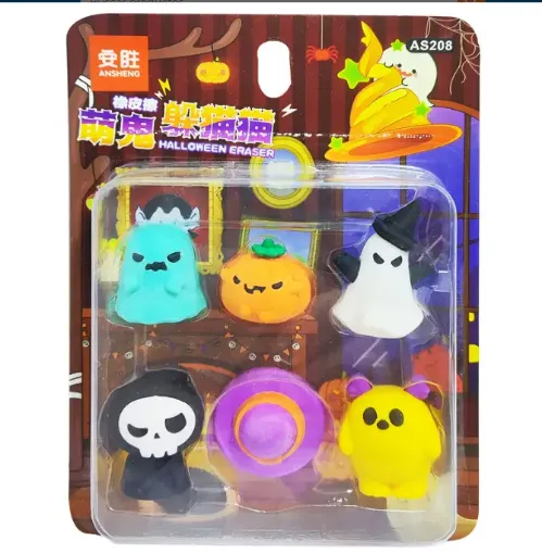 set 6 gomas borrar infantiles formas modelo fantasmas x6 0