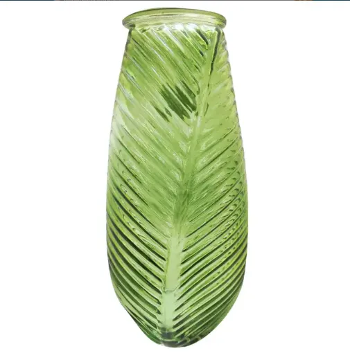 florero vidrio leaf alto color medida 15x11x28cms 0