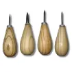 lesna nacional acero para talabarteria mango madera anatomico 10cms punta redonda 1