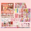 set para scrapbooking 23x19cms x155 piezas etiquetas adhesivas tarjetas tema pink hearth 0
