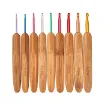 set 9 agujas crochet ganchillo mango madera bamboo 14cms x9 medidas 2 6mms 0