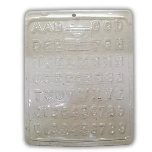 placa molde parpen cod 196 letras numeros 0