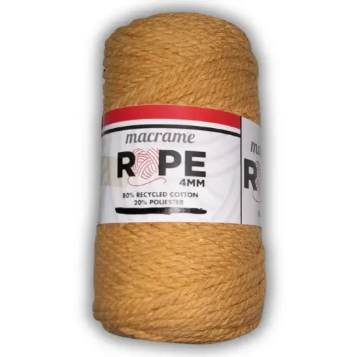 cordon trenzado para macrame 4mms bead yarn madeja 250gr 50mts aprox color ocre 0
