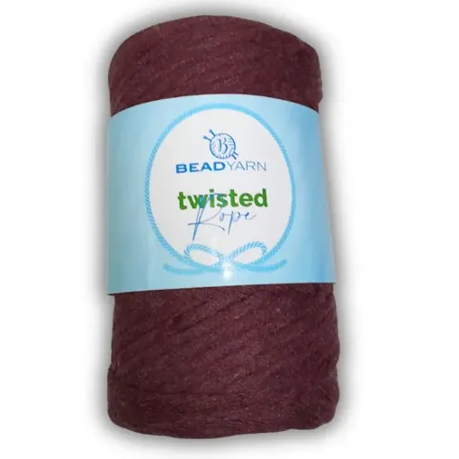 cordon grueso para macrame twisted rope bead yarn madeja 250grs 70mts aprox color bordeaux 0