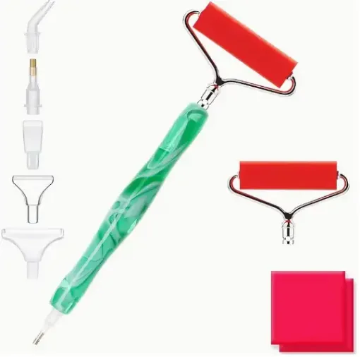 rodillo alisador mango para pintura diamantes art gems 5d incluye 5 punteros ceras 0