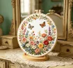 kit para bordar 18cms incluye tela hilos agujas sin bastidor motivo impreso jardin mariposas 1
