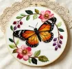 kit para bordar 18cms incluye tela hilos agujas sin bastidor motivo impreso mariposa 0