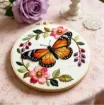 kit para bordar 18cms incluye tela hilos agujas sin bastidor motivo impreso mariposa 1