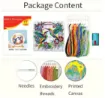 kit para bordar 18cms incluye tela hilos agujas sin bastidor motivo impreso paisaje ciervo 1