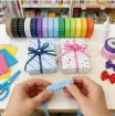 cinta raso estampada puntitos lunares set x10 colores diferentes x100cms aprox cada una 1