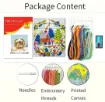 kit para bordar 18cms incluye tela hilos agujas sin bastidor motivo impreso paisaje ciervo 4