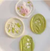 set 6 sellos vintage motivo floral para estampar cera 30mms mango madera 80mms 3
