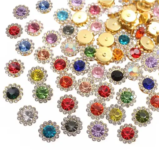 piedras coser imitacion strass girasol 10mms por 100 unidades multicolor 0