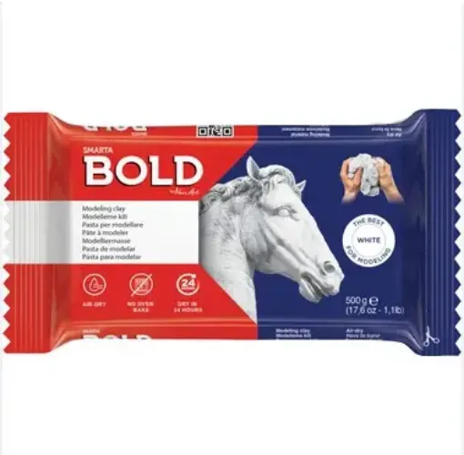 ceramica pasta para modelar sin horno smarta bold paquete 500grs color blanco 0