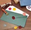 set 6 sellos vintage motivo floral para estampar cera 24 a 28mms mango madera 80mms 4