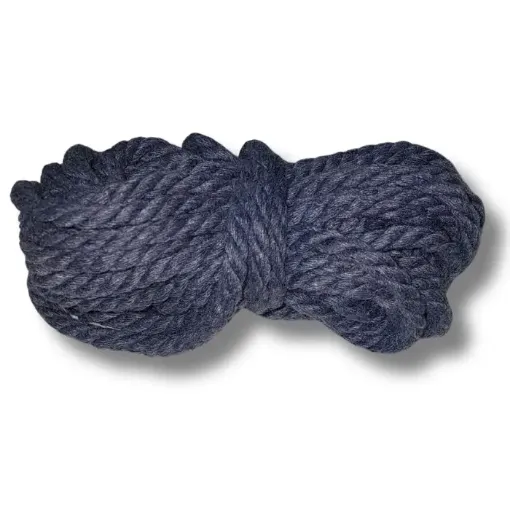cordon trenzado para macrame 4mms bead yarn fraccionado 5mts color azul agrisado 0