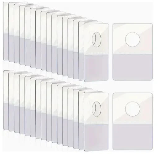 perchitas autoadhesivas colgadores pvc pet medida 22x32mms por 100 unidades 0