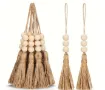 colgante borla cuerda yute 21cms 3 esferas madera 15mms por unidad 0