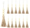 colgante borla cuerda yute 21cms 3 esferas madera 15mms por unidad 1