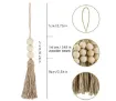 colgante borla cuerda yute 21cms 3 esferas madera 15mms por unidad 2