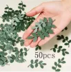 confetti apliques hojas 50x20mms color verde x50 unidades 1