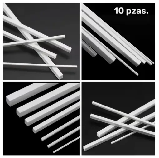 varillas plastico abs aeromodelismo cuadrada 2mms largo 25cms por 10 unidades 0