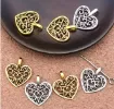 dije metal forma corazon calado 16x14mms por 15 unidades color dorado 2